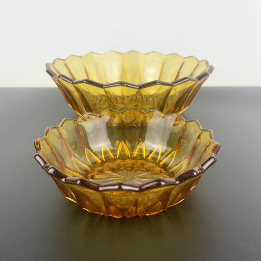Davidson Art Deco Amber Glass Bowl Set