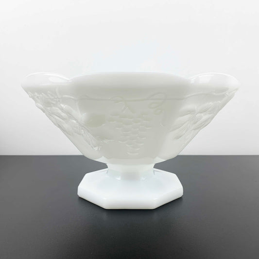 Anchor Hocking 'Harvest Grape' Milk Glass Pedestal Bowl