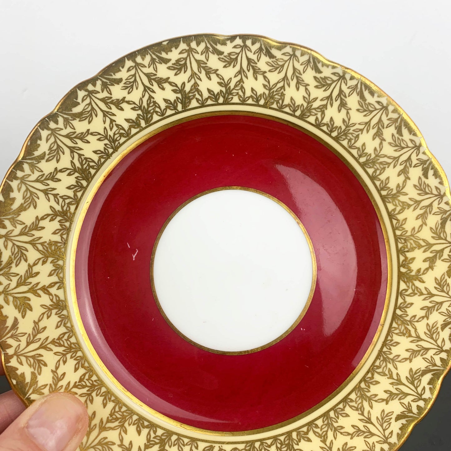 Aynsley Burgundy and Gold Collectible Trio