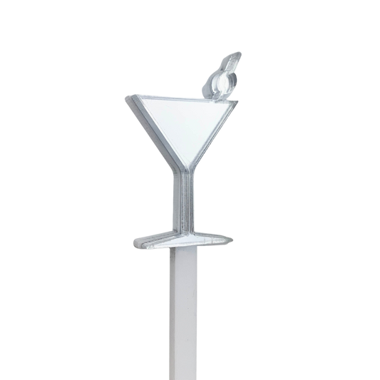 Signature Mirrored Cocktail Stirrers - Silver