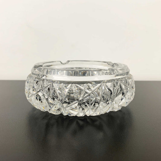 Mid Century Diamond Cut Crystal Ashtray