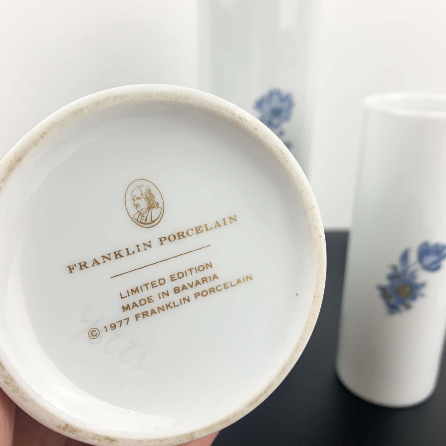 Franklin Porcelain Limited Edition Graduating Cylinder Vase Set