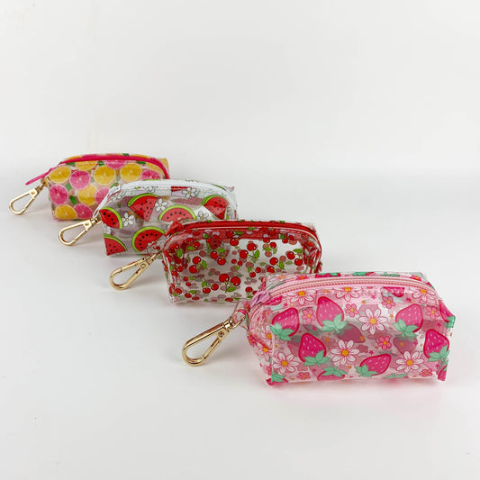 Fruit Print Mini Boxy Coin and Keychain Pouch