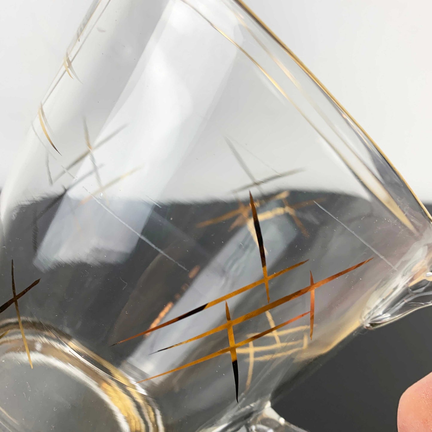 Gold Trimmed Cocktail and Beer Pitcher