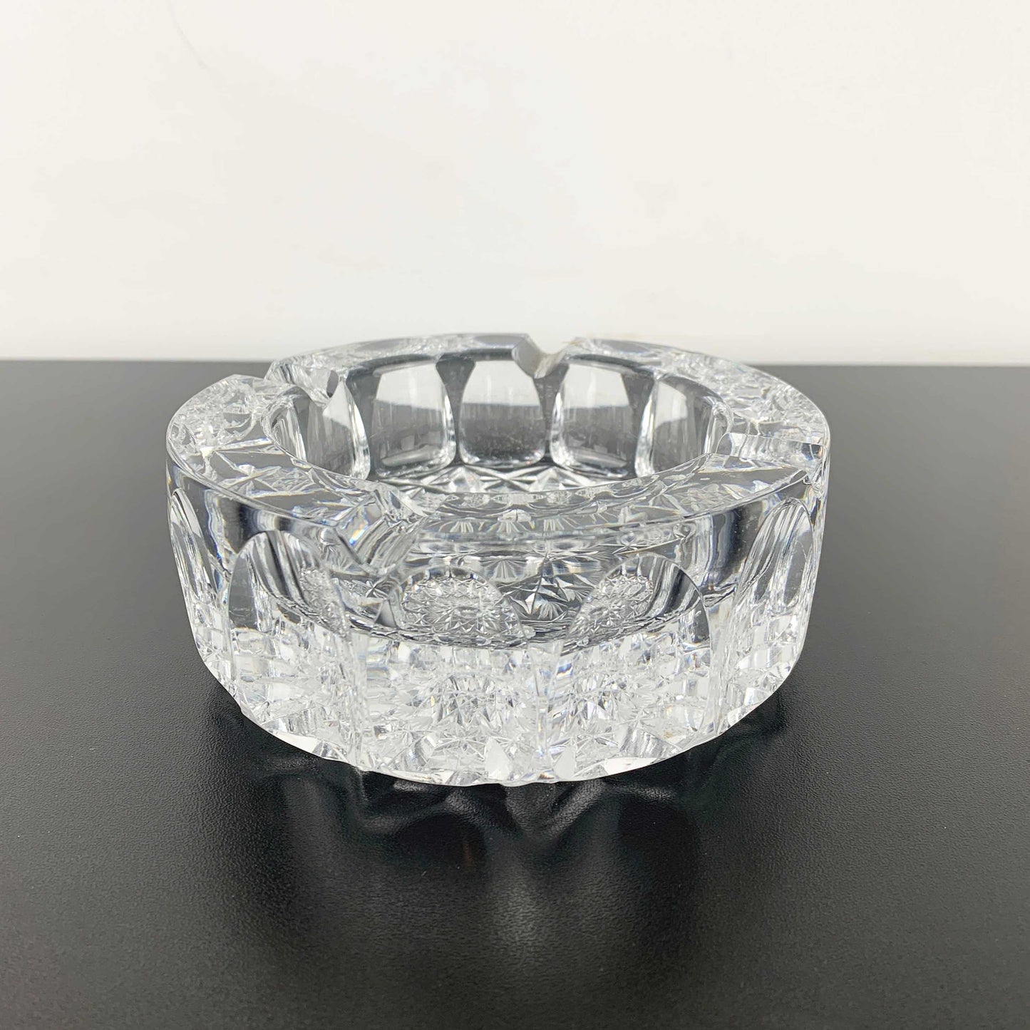 Mid Century Brilliant Cut Crystal Ashtray