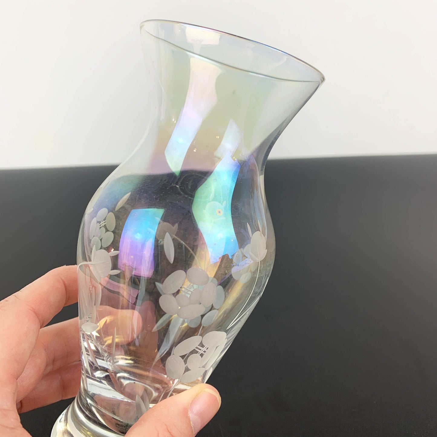 Bohemia Crystal Iridescent Etched Posy Vase