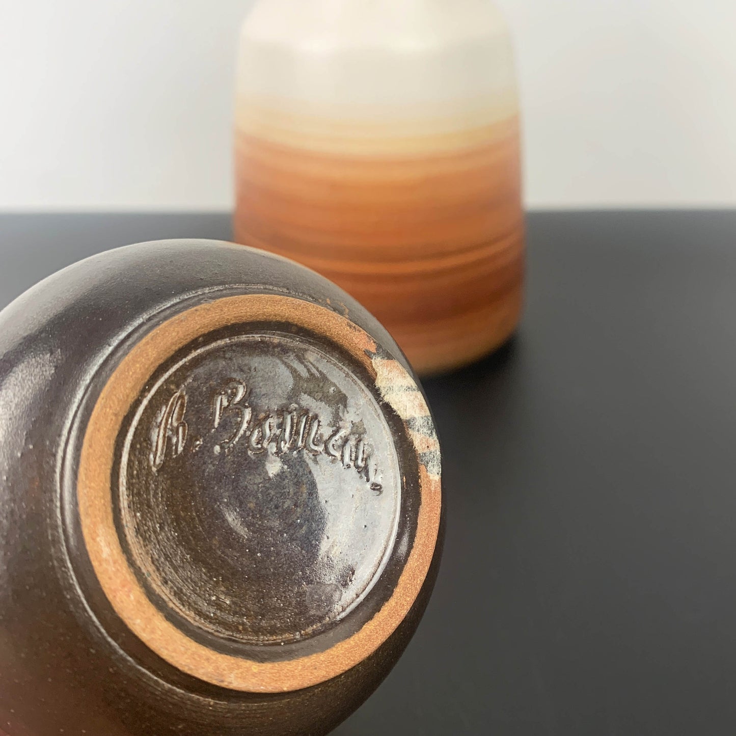 Mid Century Earthenware Vase Set