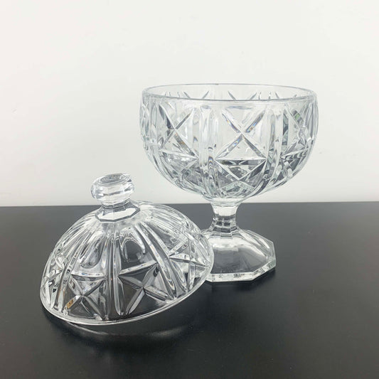 Italian Lidded Cut Glass Candy Jar