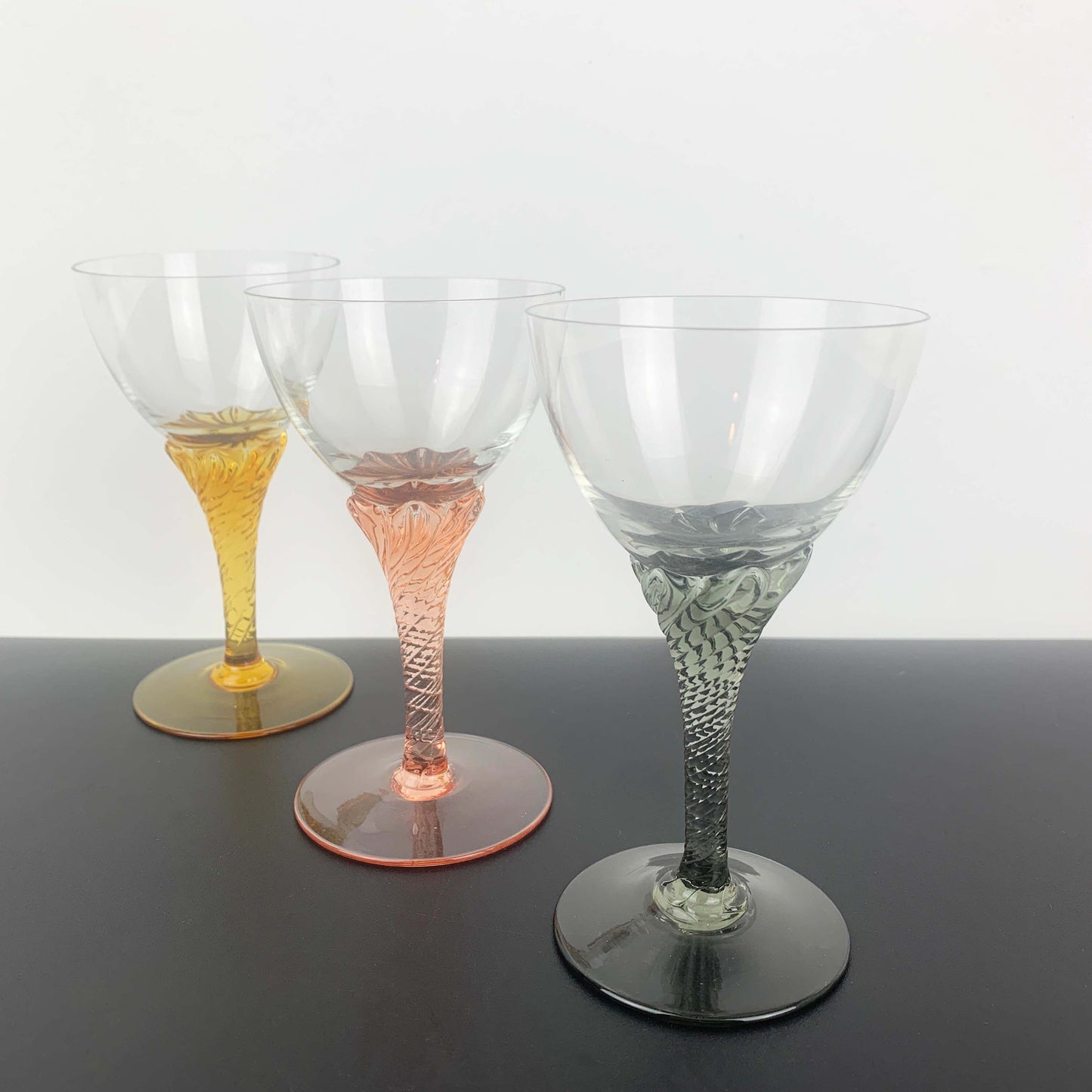Italian Coloured Crystal Liqueur Glass Set