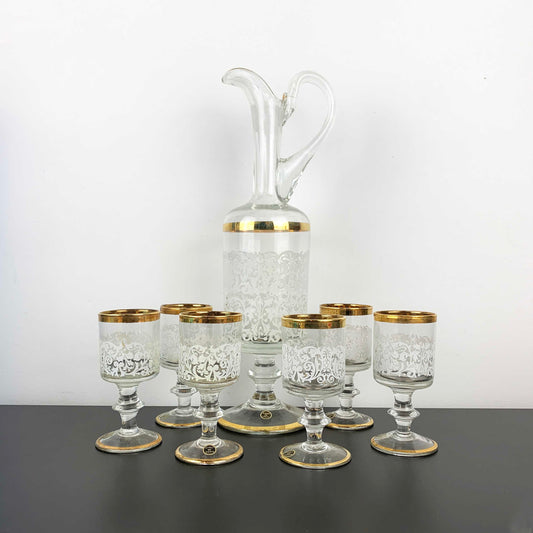 Italian Ewer Style Aperitif and Liqueur Set: 7 Piece