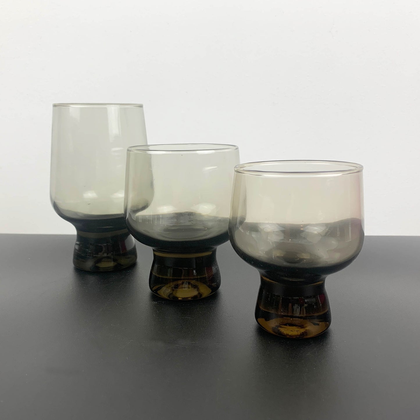 Crown Crystal NZ (Kaaru Glass) 'Chimera' Smoky Glassware Sets