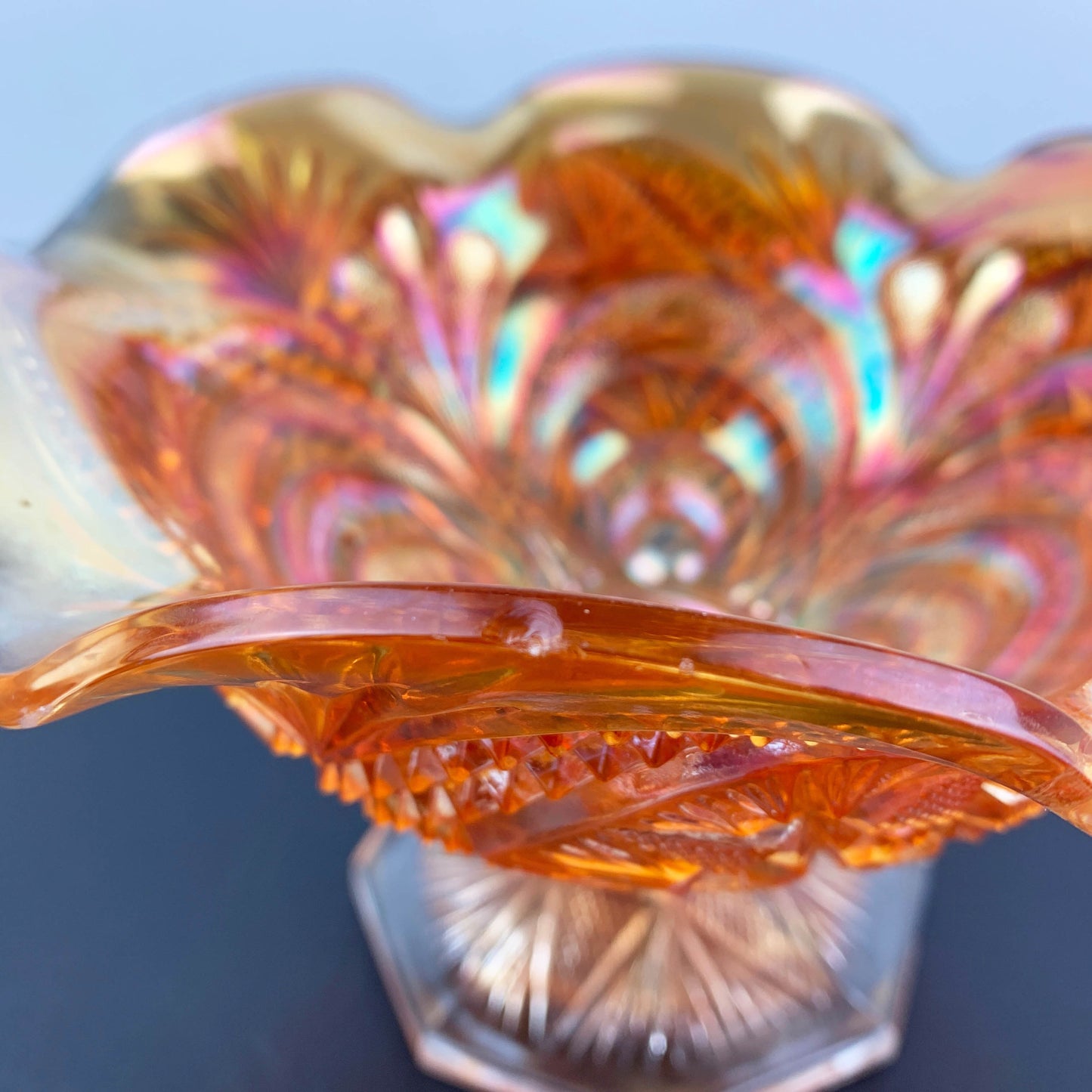 Imperial Glass Marigold Carnival Glass Compote