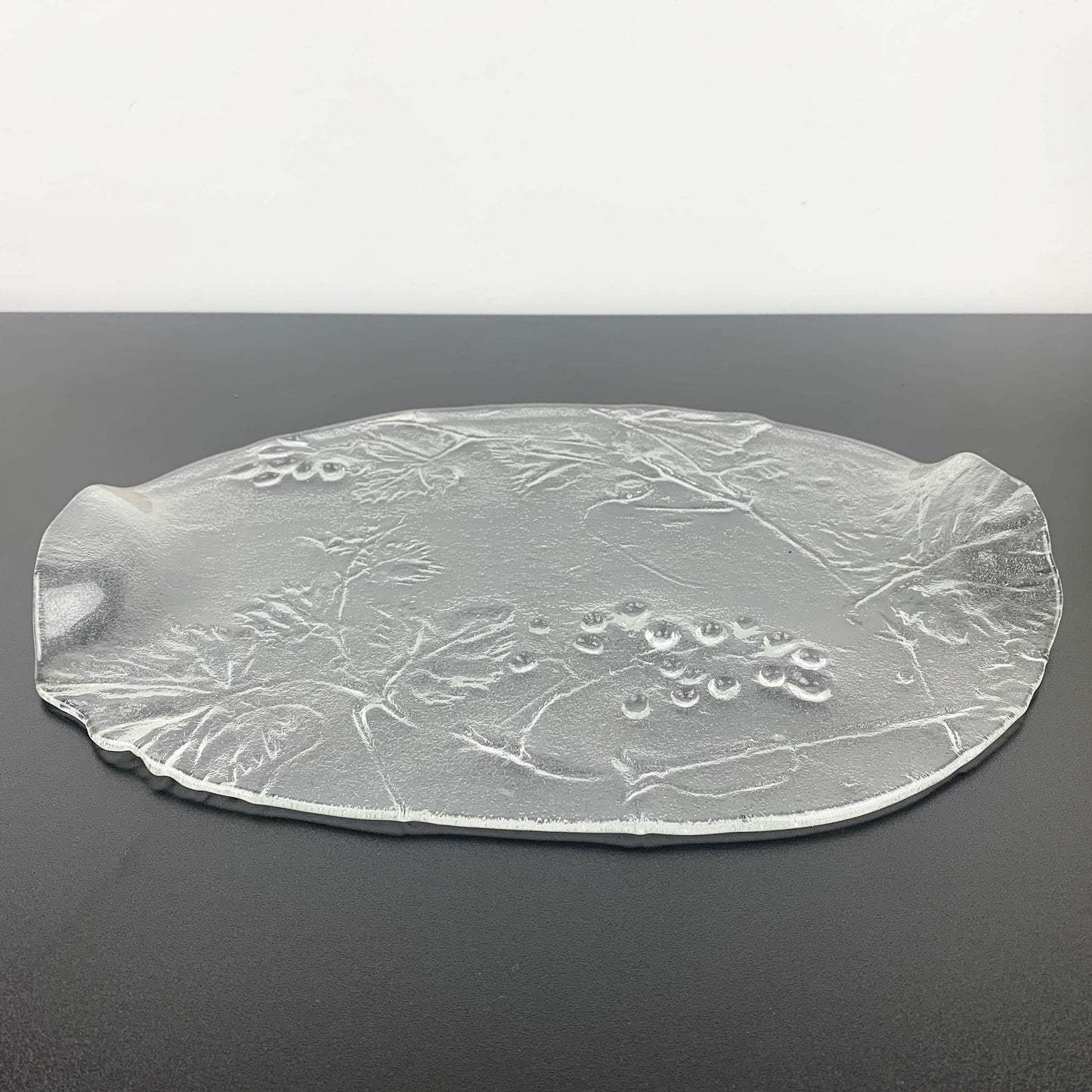 Libochovice Glassworks 'Black Currant' Art Glass Cheese Platter