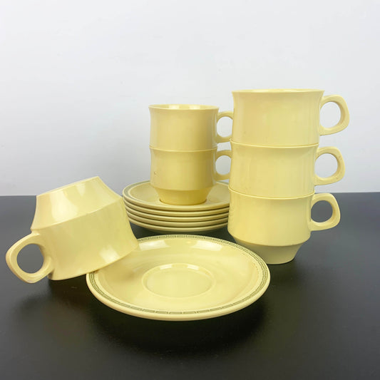 Nylex Australia Melamine Cup and Saucer Sets - Yellow