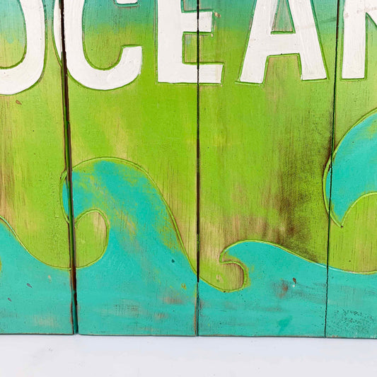 'Take Me to the Ocean' Distressed Timber Wall Hanging