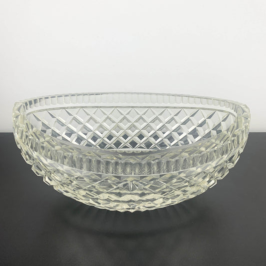 Crystal Elliptical Bowl with Thumbprint Rim