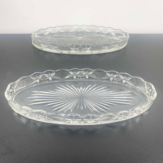 Oval Celery and Relish Trays - Set of 2