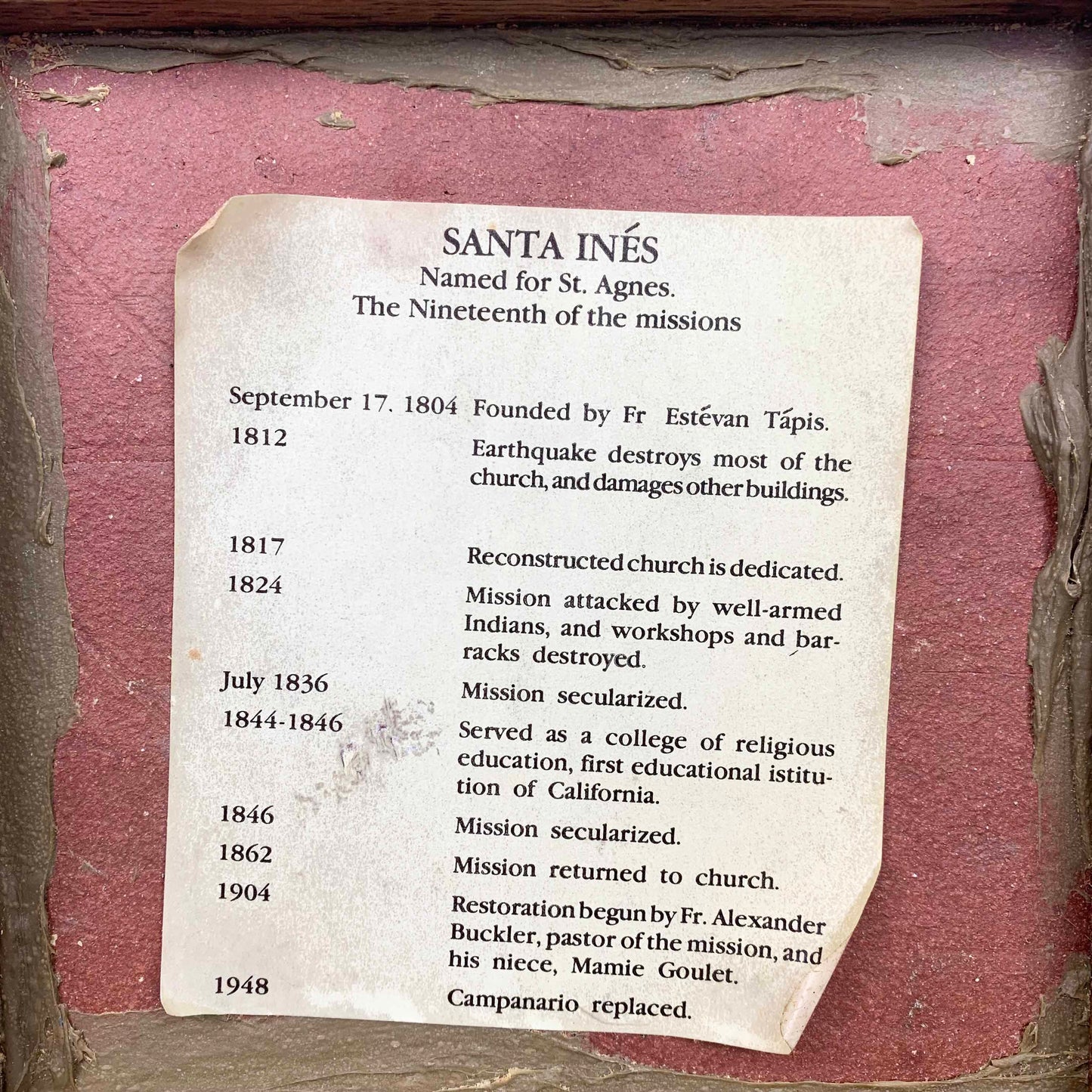 Santa Ines Framed Ceramic Art Tile