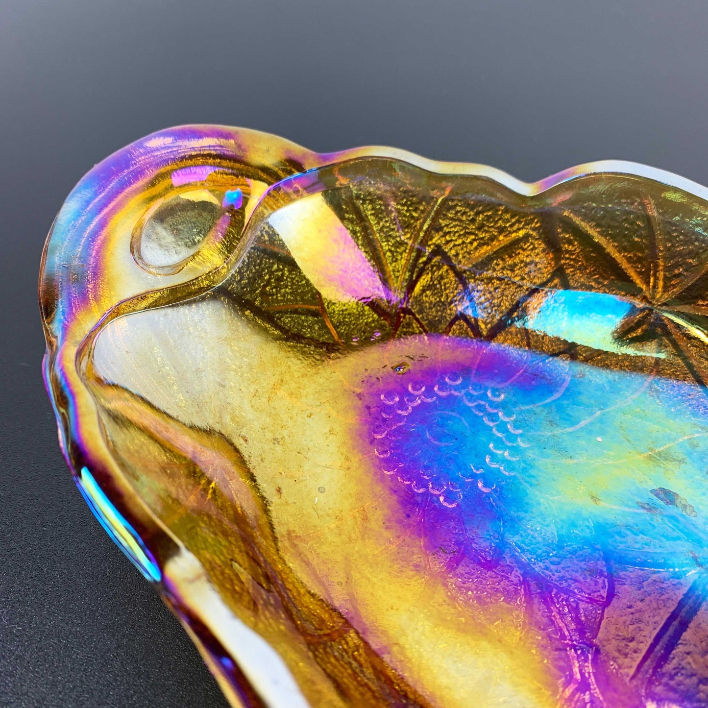 Indiana Glass Carnival Glass 'Lily Pons' Relish Dish