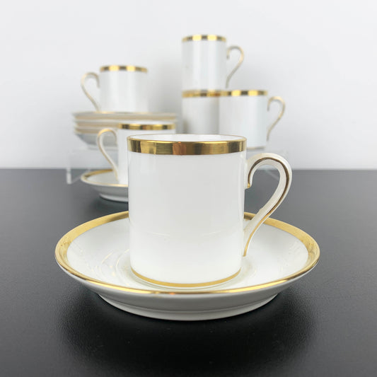R.H. & S.L. Plant White and Gold Demitasse Duo - Set of 6