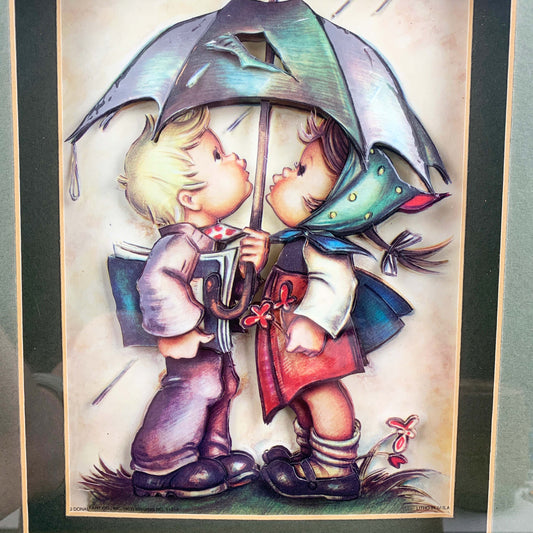 Donald Art Co, USA Hummel Inspired "Under the Umbrella" 3D Artwork