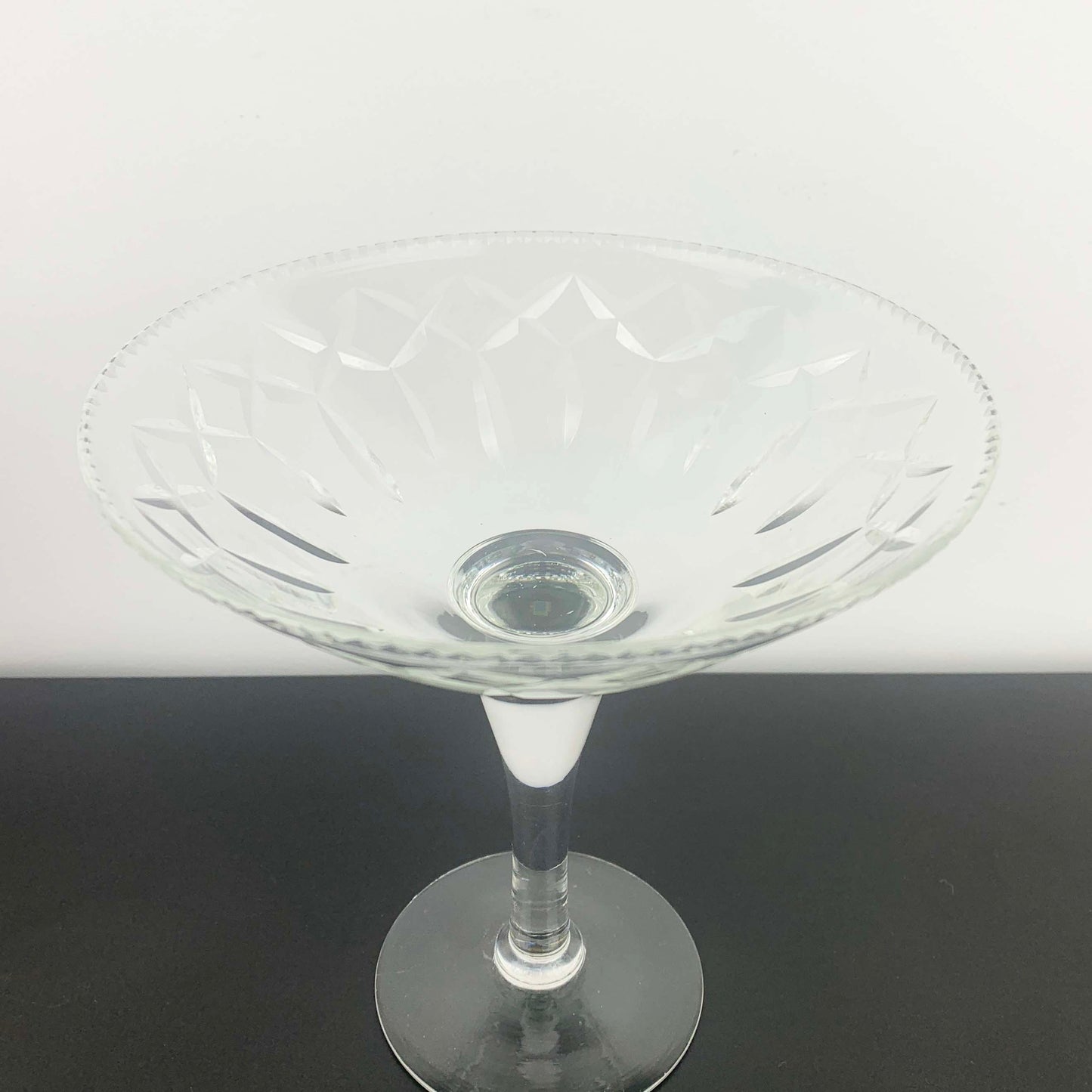 Webb Corbett Crystal Diamond Cut Compote