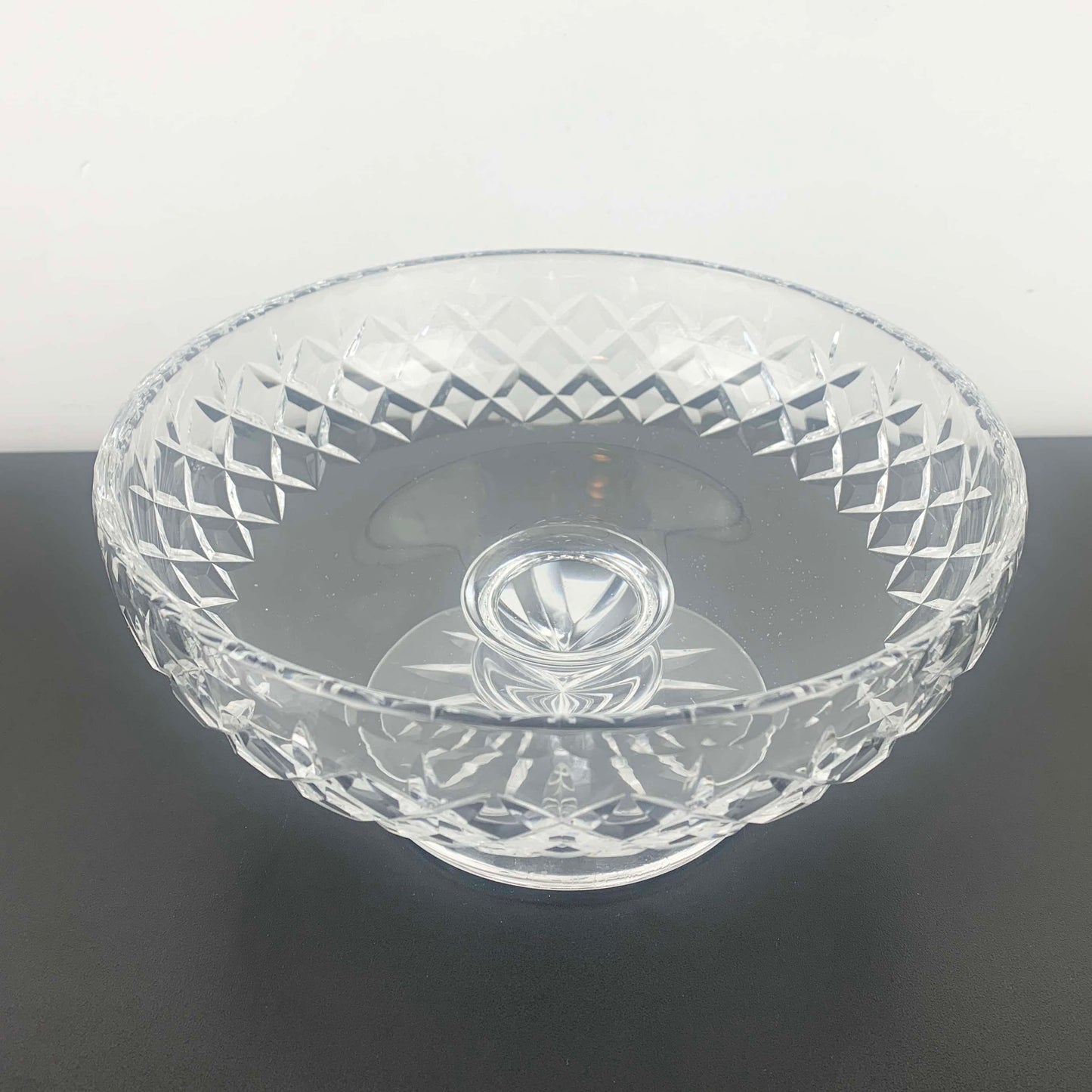 Webb Corbett Crystal Diamond Cut Pedestal Bowl