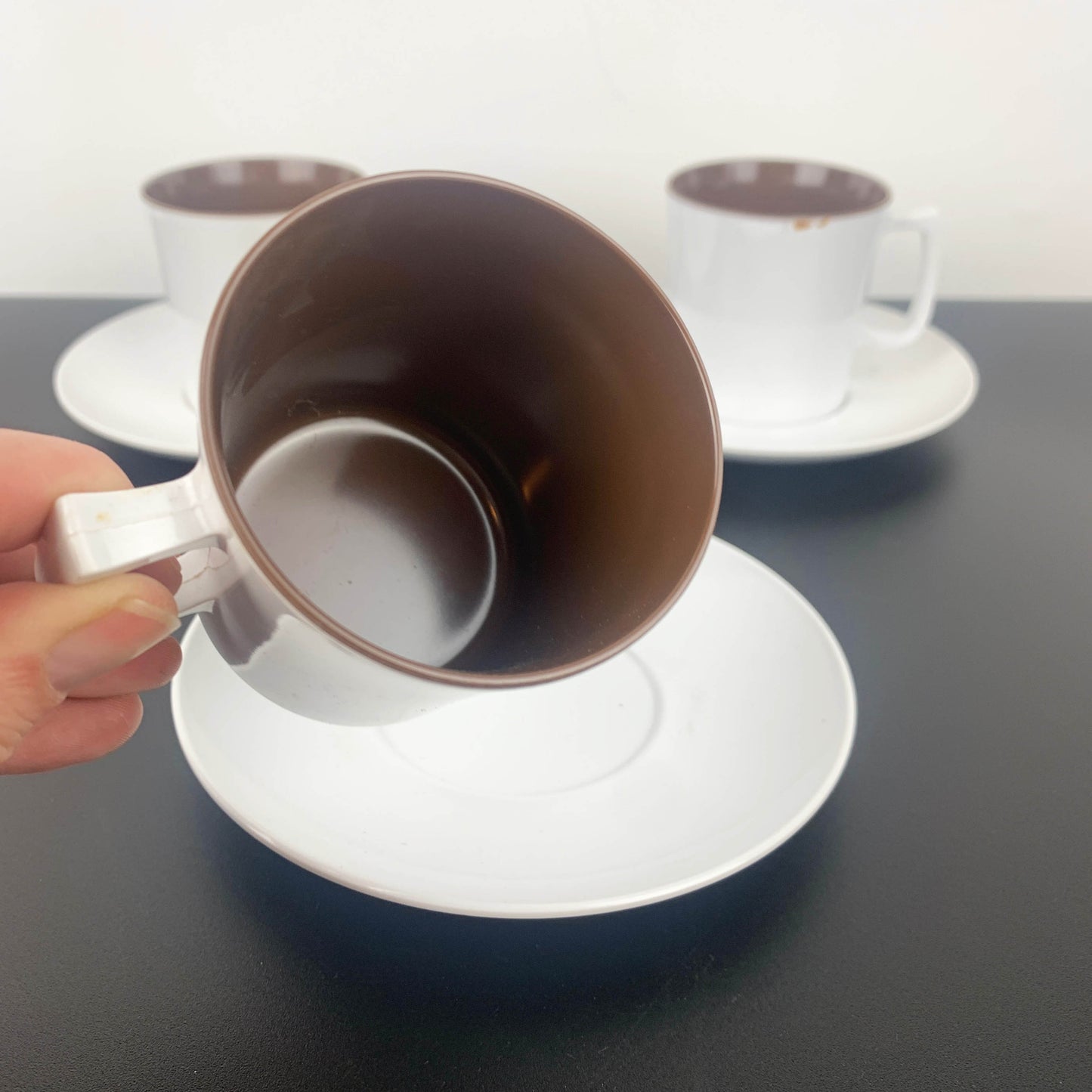 Bessemer Australia Melamine Cup and Saucer Sets - White