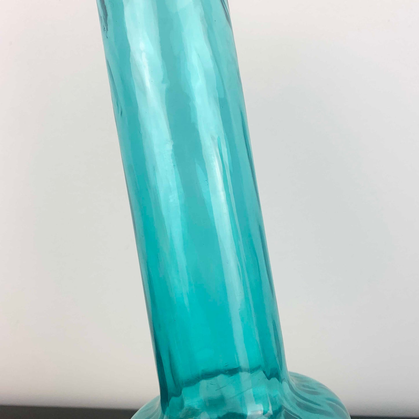 Mid Century Three Ring Stemmed Glass Vase
