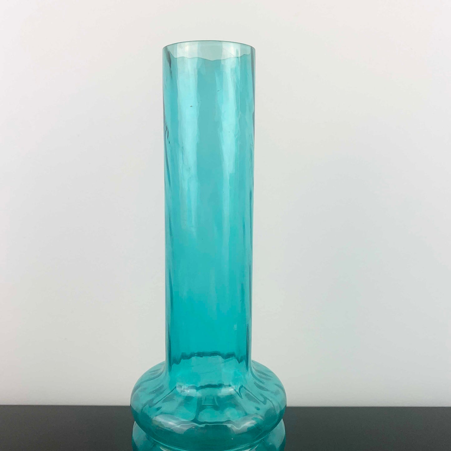 Mid Century Three Ring Stemmed Glass Vase