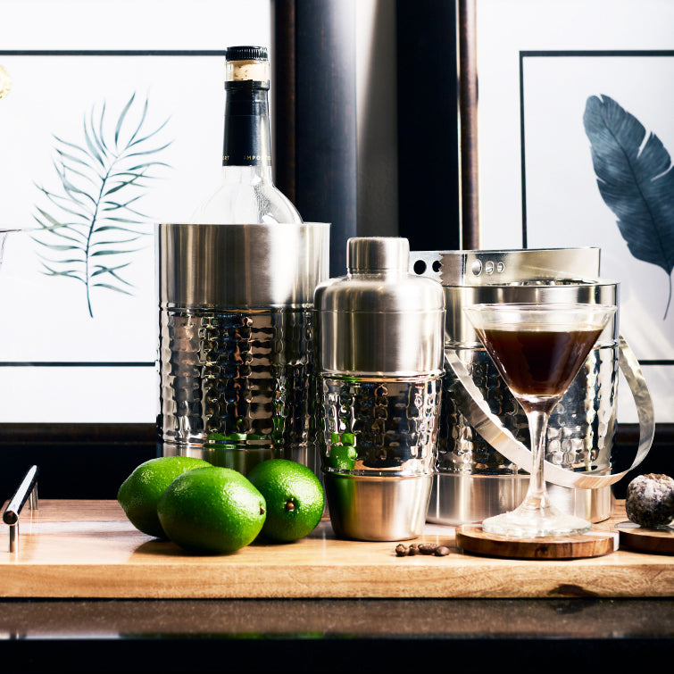 Cocktail Shaker in Hammered Chrome