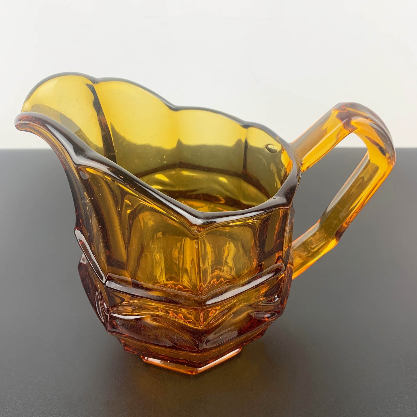 Art Deco Amber Glass Pitcher
