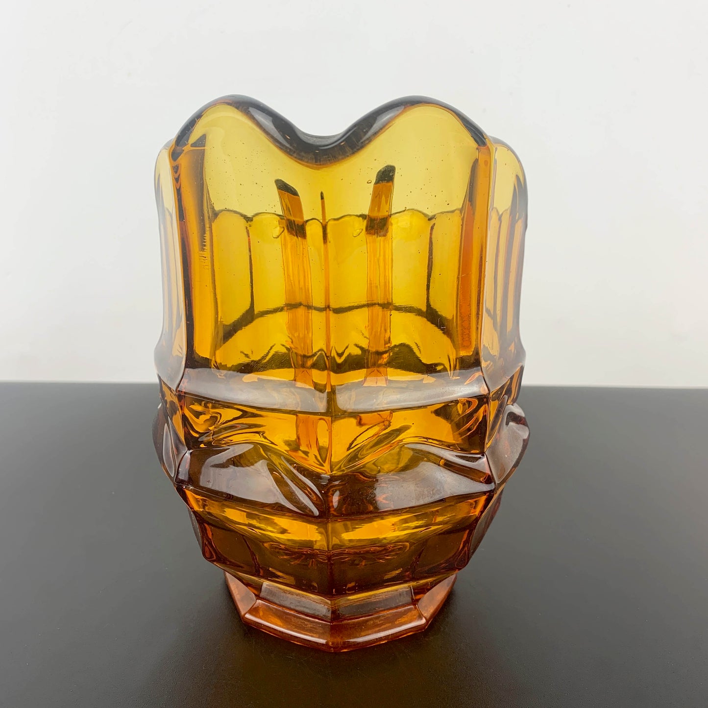 Art Deco Amber Glass Pitcher