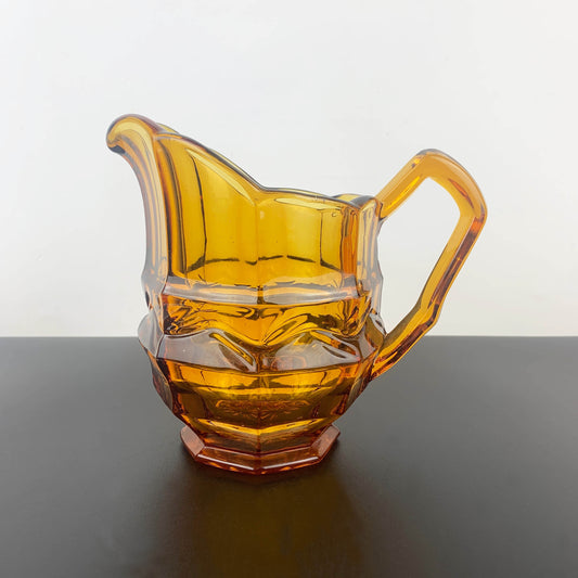Art Deco Amber Glass Pitcher
