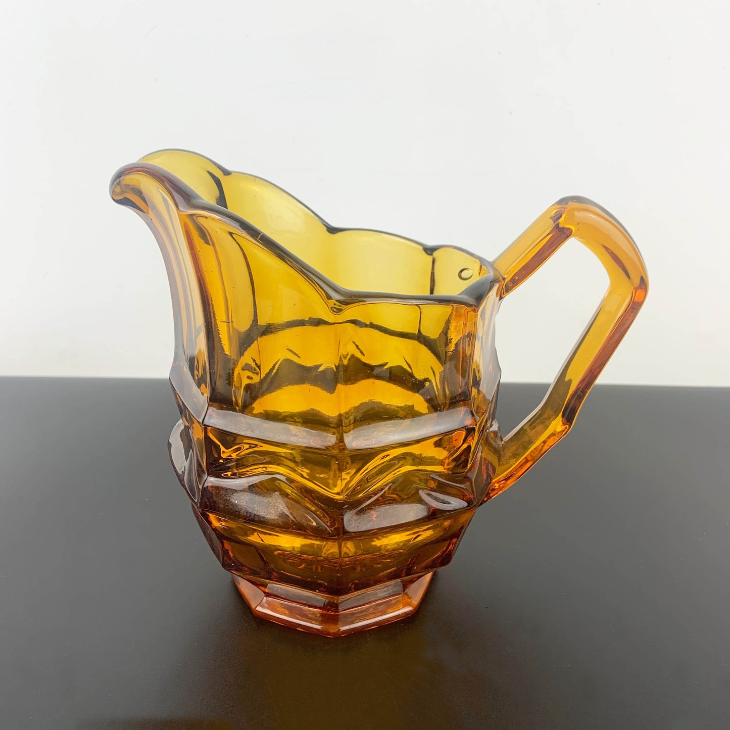 Art Deco Amber Glass Pitcher