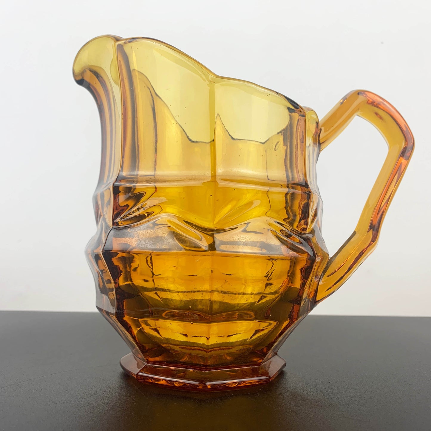 Art Deco Amber Glass Pitcher