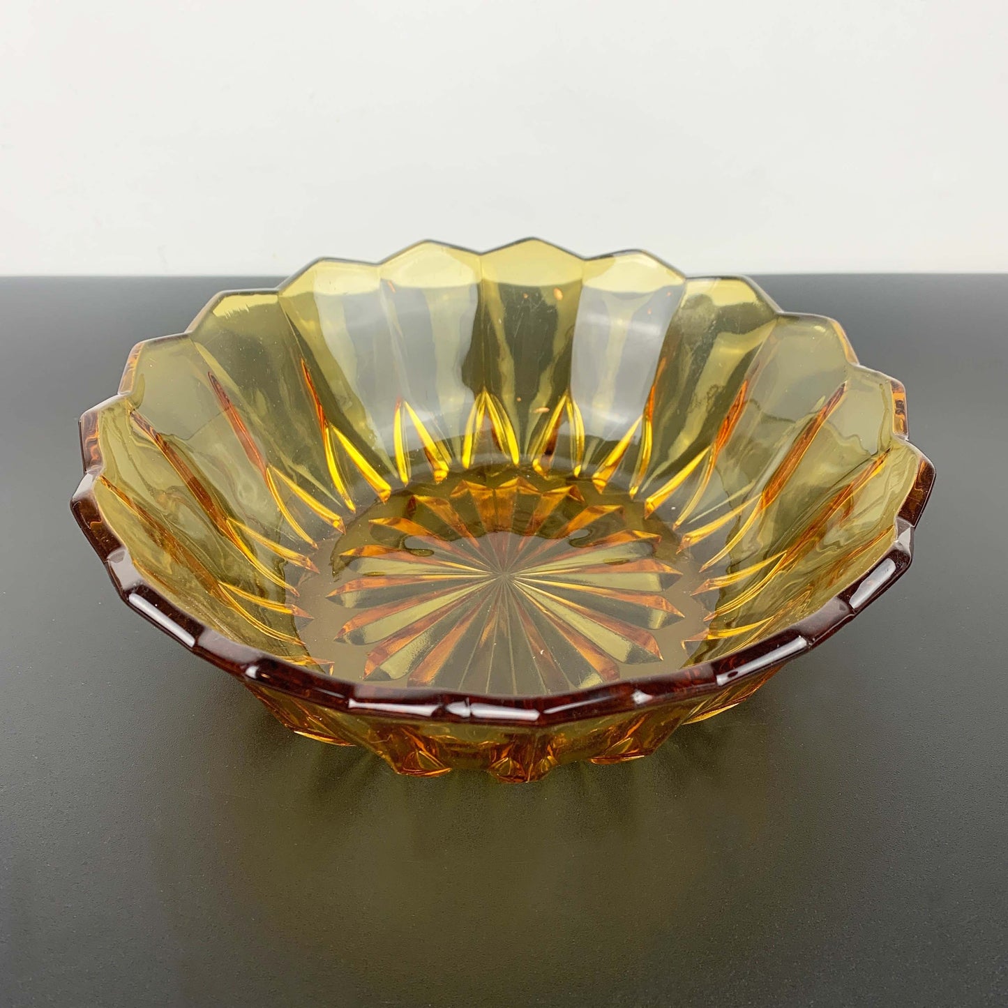 Davidson Art Deco Amber Glass Bowl Set