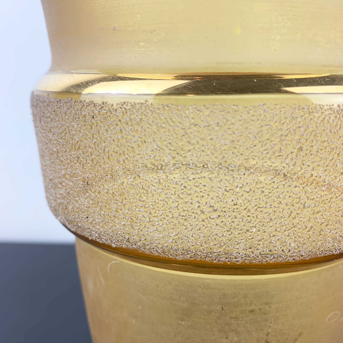 Sugar Frosted Amber Glass Jug