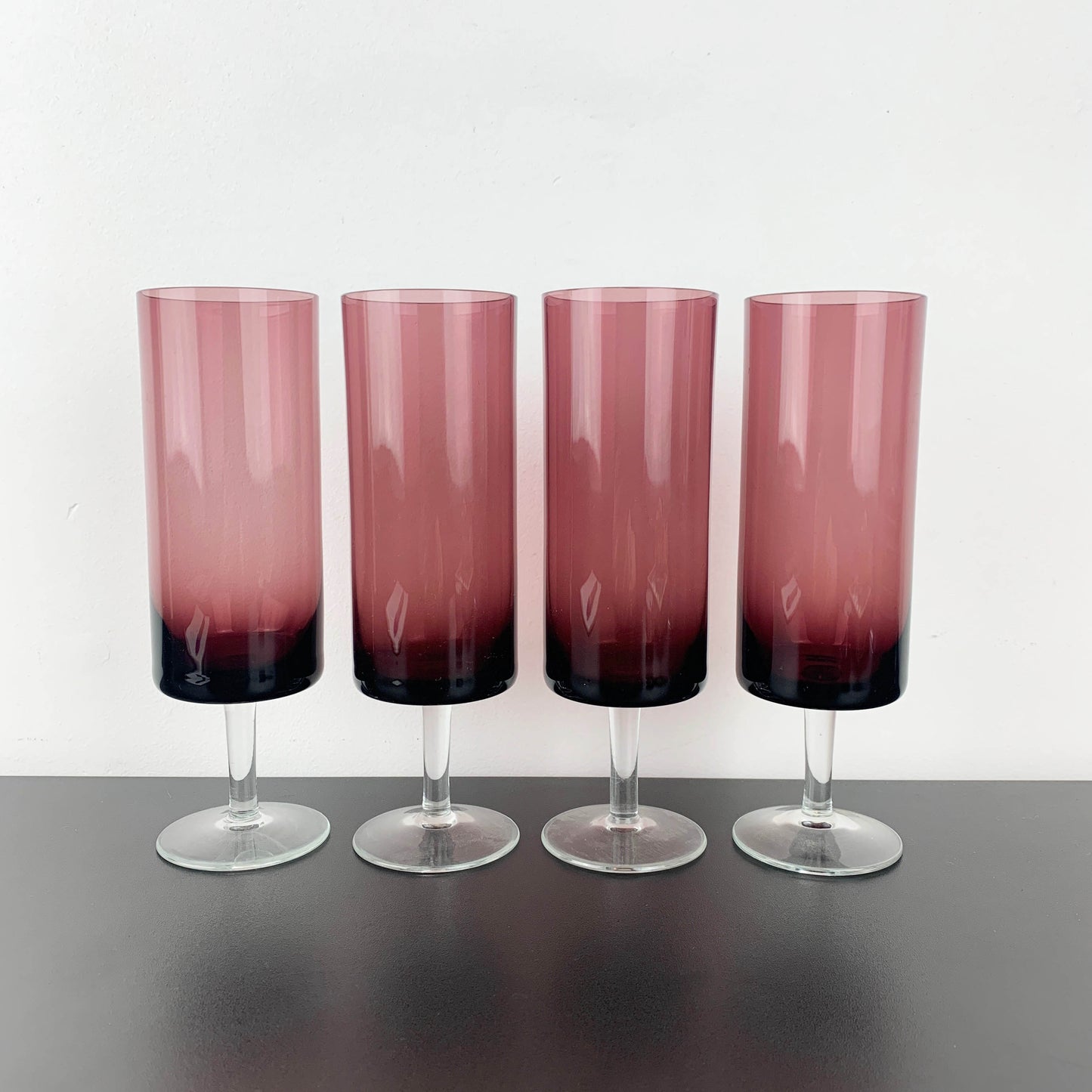 Amethyst Barrel Shape Wine and Champagne Glass: Set of 4