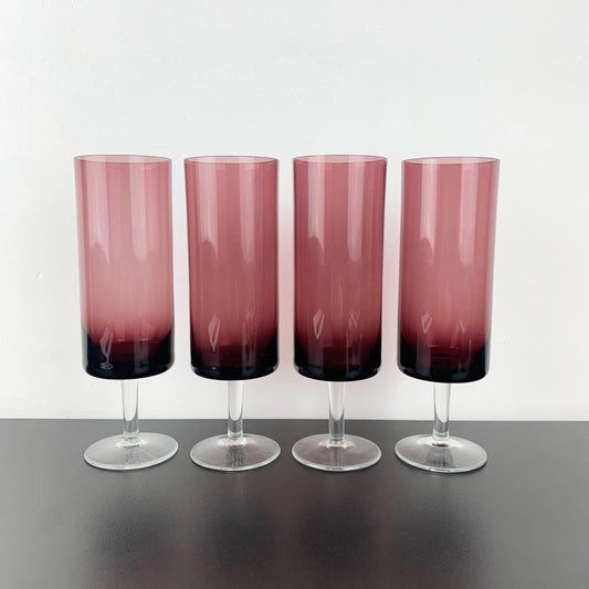 Amethyst Barrel Shape Wine and Champagne Glass: Set of 4