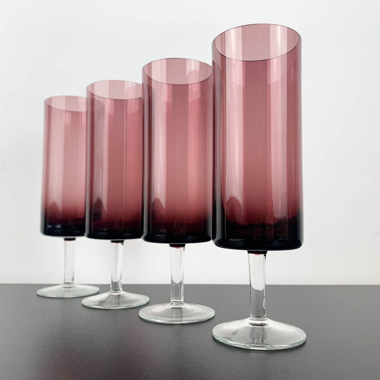Amethyst Barrel Shape Wine and Champagne Glass: Set of 4