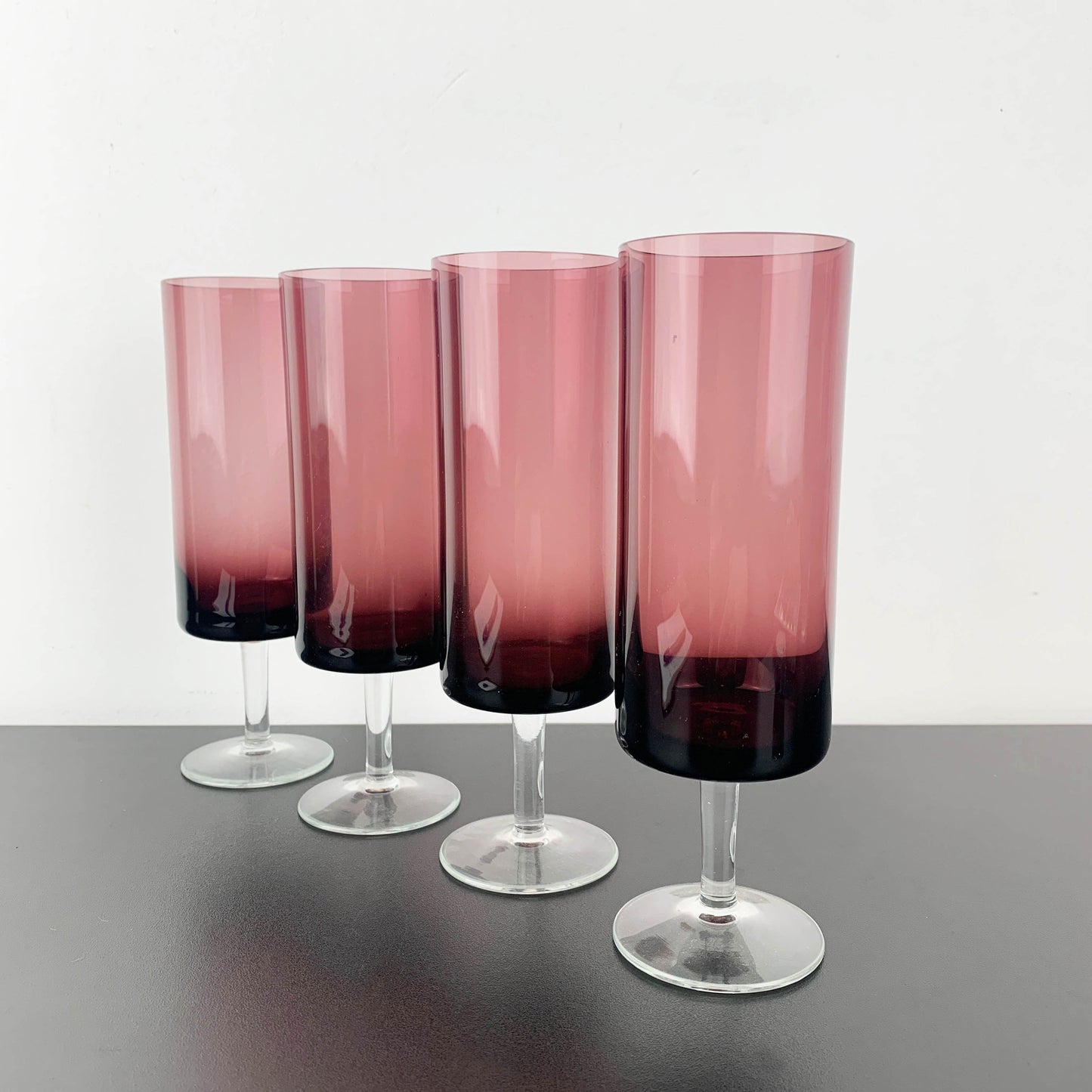Amethyst Barrel Shape Wine and Champagne Glass: Set of 4