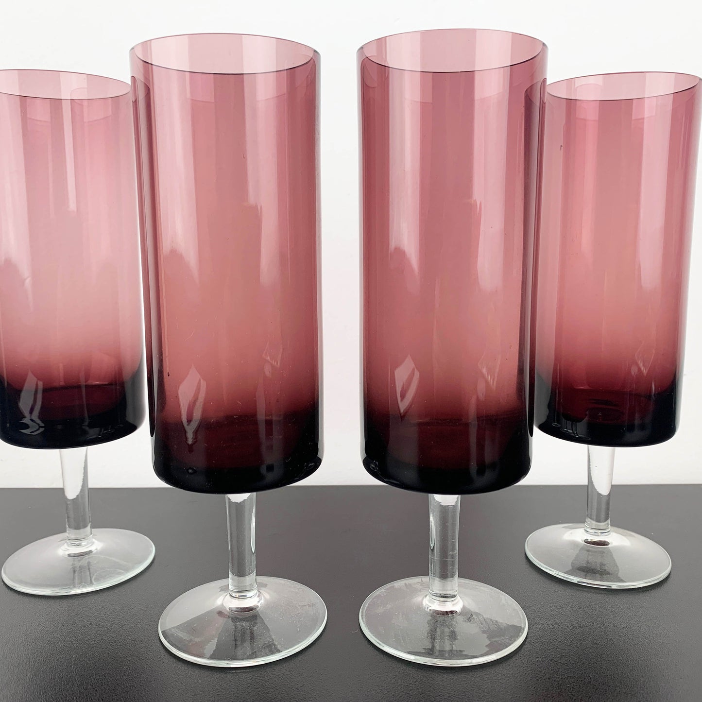 Amethyst Barrel Shape Wine and Champagne Glass: Set of 4
