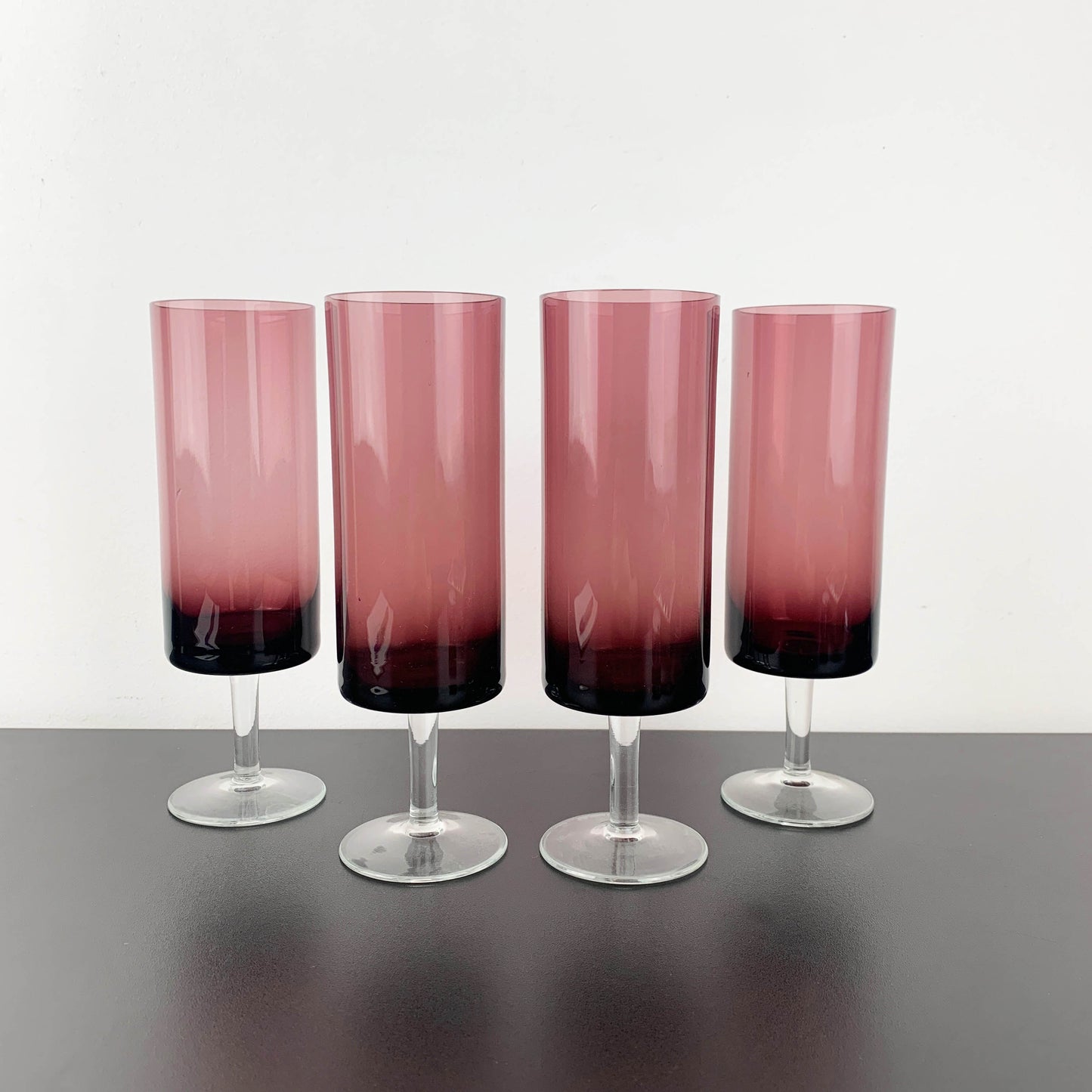 Amethyst Barrel Shape Wine and Champagne Glass: Set of 4