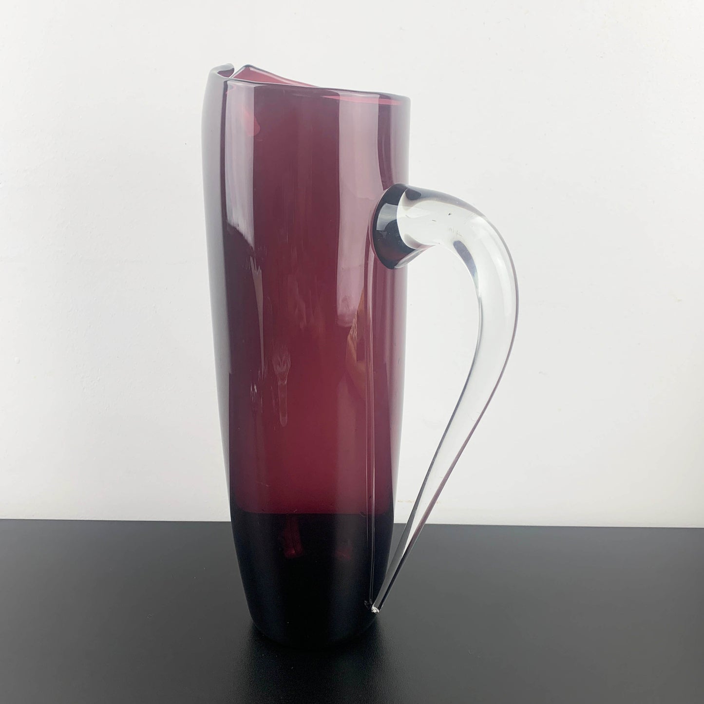 Hand Blown Amethyst Glass Cocktail Pitcher