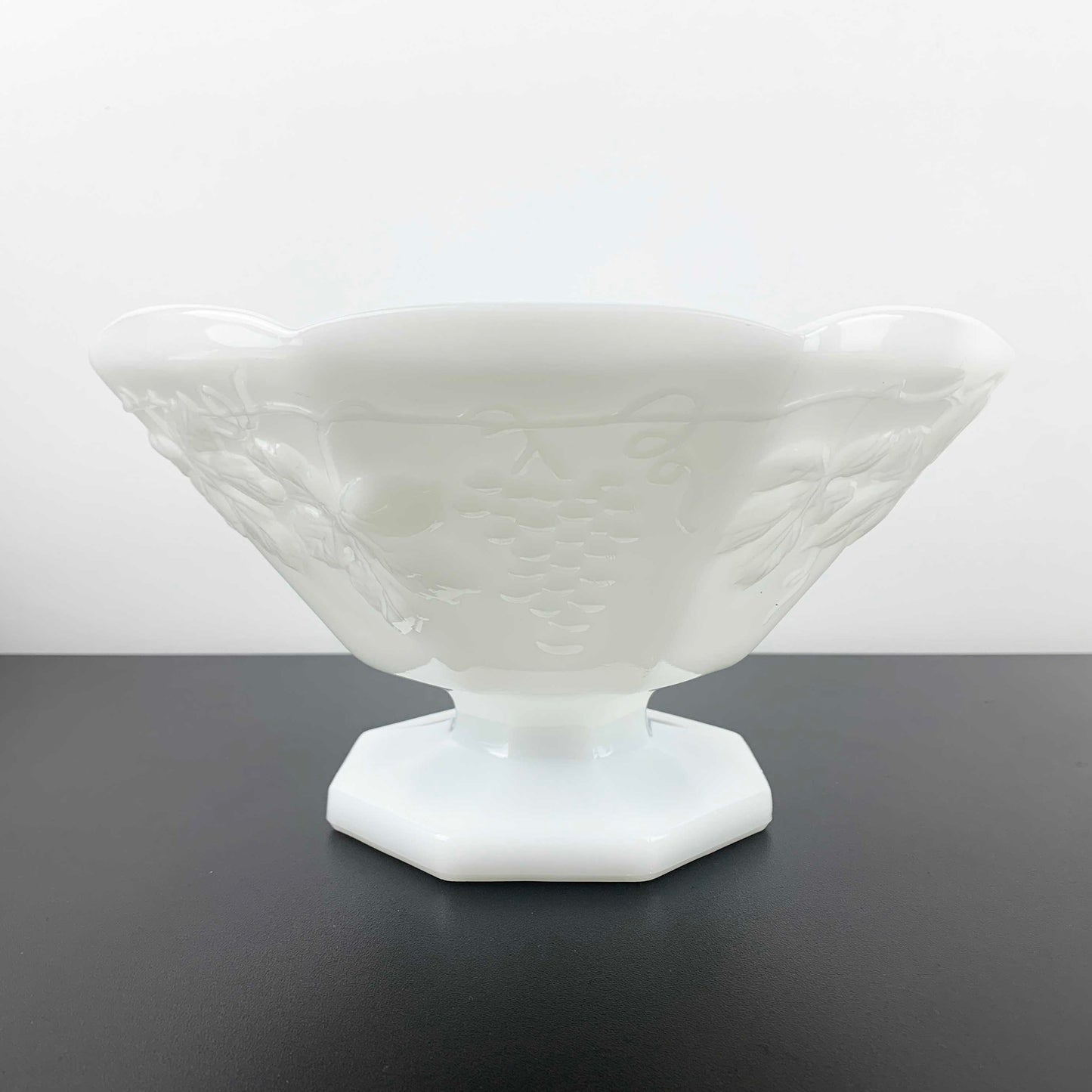 Anchor Hocking 'Harvest Grape' Milk Glass Pedestal Bowl