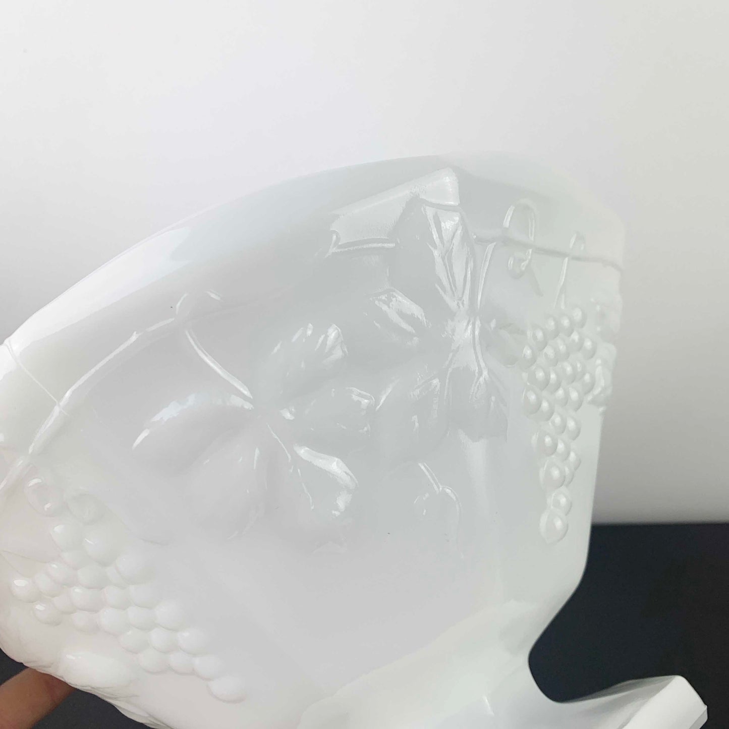 Anchor Hocking 'Harvest Grape' Milk Glass Pedestal Bowl