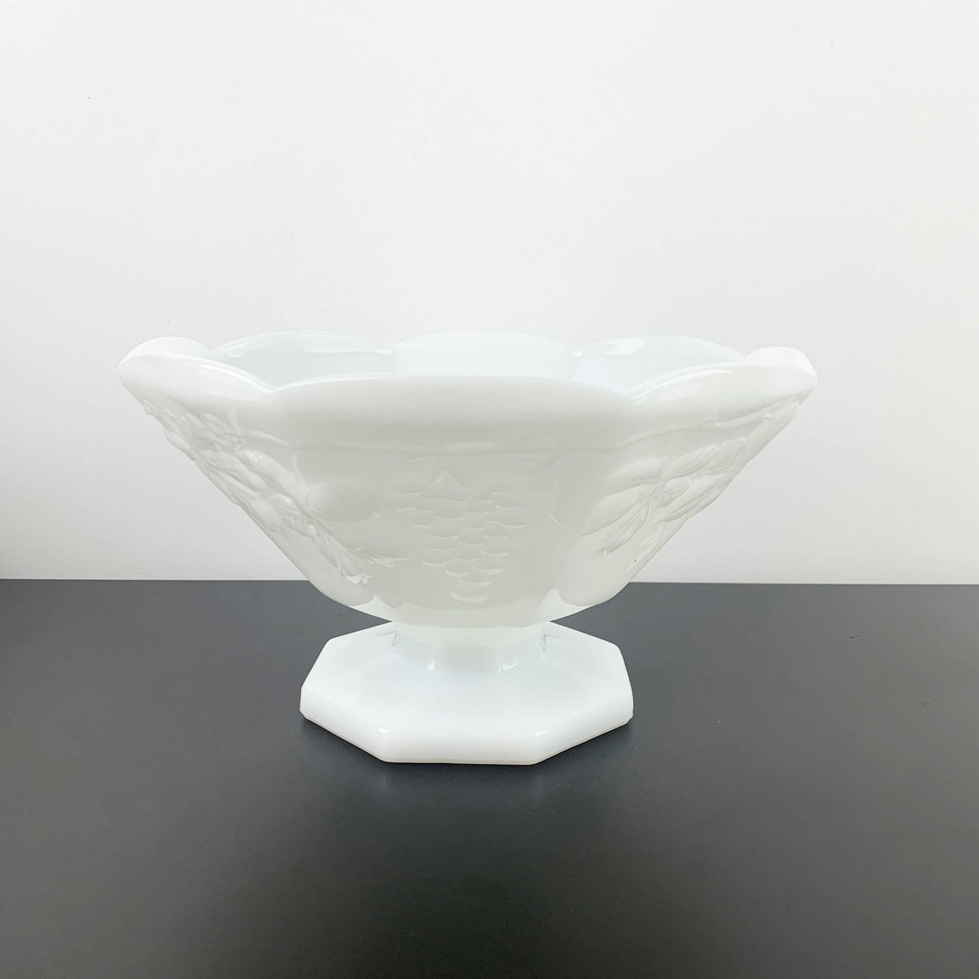 Anchor Hocking large milk glass pedestal bowl