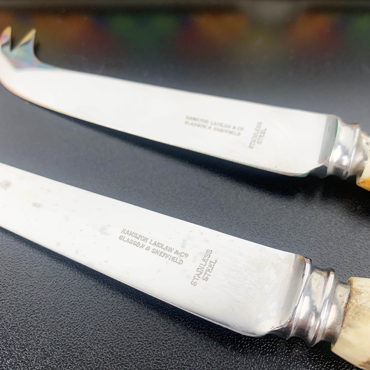Mid Century Cheese Knife with Stag/Antler Horn Handle