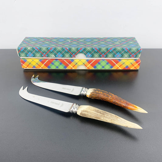 Mid Century Cheese Knife with Stag/Antler Horn Handle